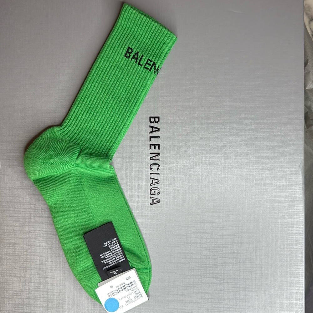 NWT BALENCIAGA Tennis Socks in Green, Size XL!